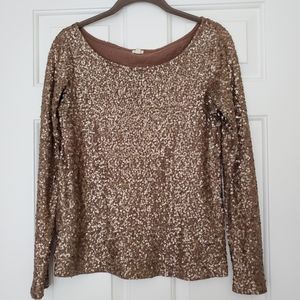 J Crew bronze sequin top